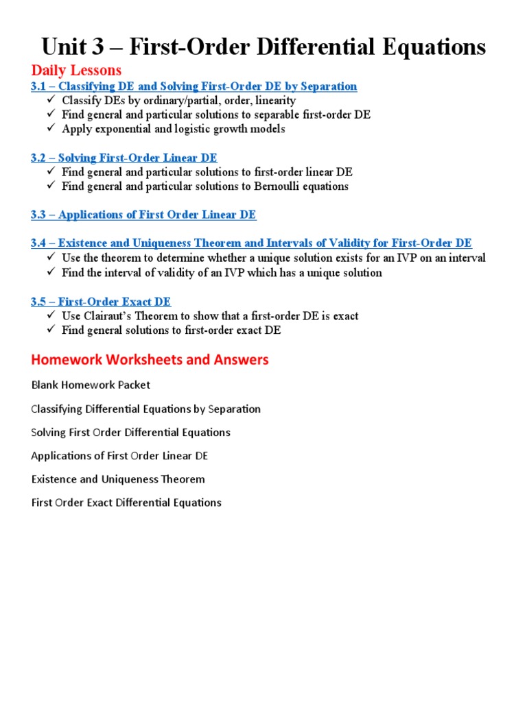Unit 3 Daily Schedule Pdf