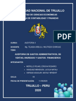 Auditoria de Gastos Administrativos - Ventas - Financieros - Grupo 10