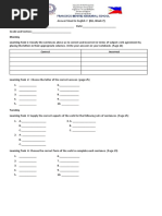 W7 English Answer Sheet With Summative Test