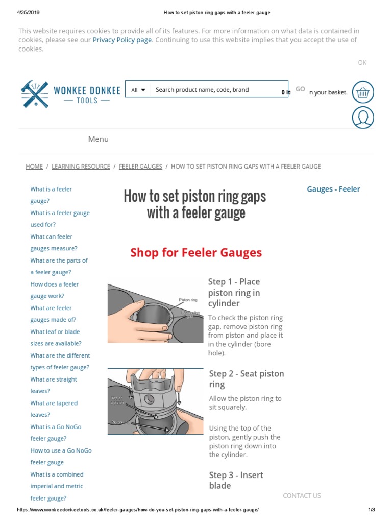 How To Set Piston Ring Gaps With A Feeler Gauge PDF PDF Piston