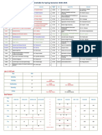 Timetable For Spring Semester 2020-2021