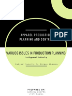 Variuos Issues in Production Planning