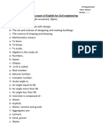 Cutch Up Exam of English For Civil Engineering Activity One: Circle The Right Answer(s) - (8pts)