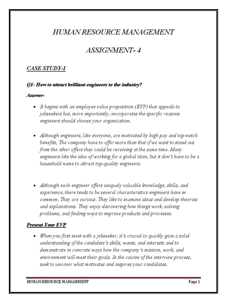 Human Resource Management Assignment-4: Case Study-1 | PDF | Turnover ...