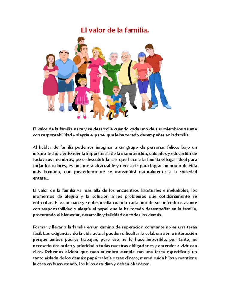 El valor de cultivar los valores en familia | PDF | Egoismo psicologico ...