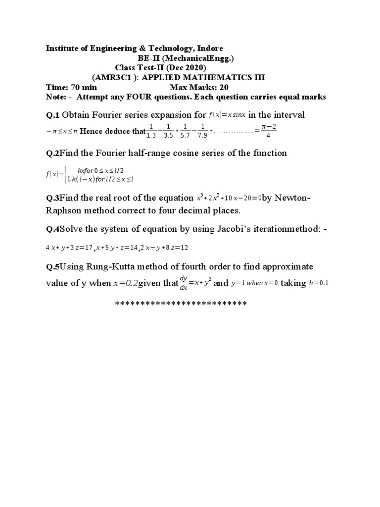 (Amr3C1) : Applied Mathematics Iii | PDF | Teaching Methods & Materials ...