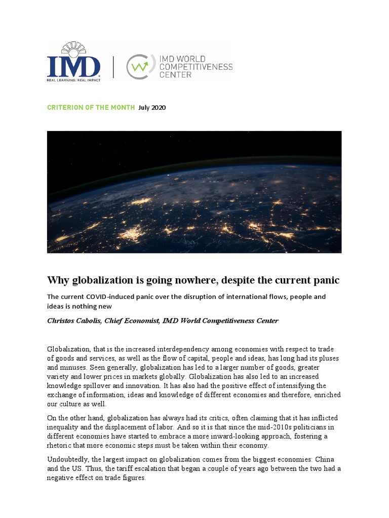 Why Globalization Is Going Nowhere Despite The Current Panic | PDF ...