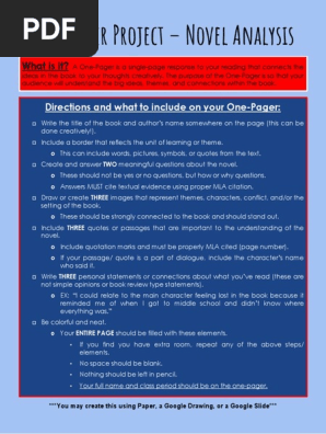one-pager instructions
