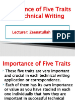 8th Semester 11th Lecture Importance of Five Traits