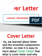 8th Semester 19th Lecture Cover Letter