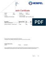 Batch Certificate: Quality Code Colour Batch Number Batch Date