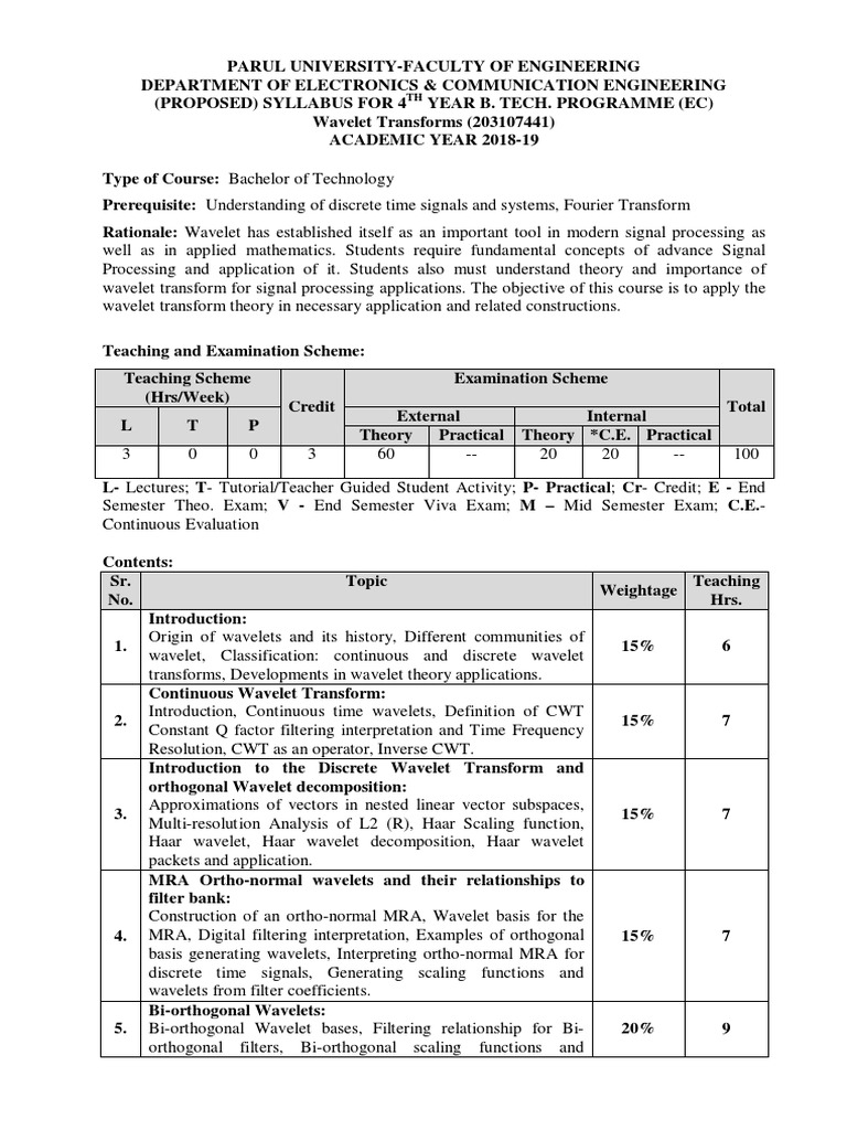 Wavelet Transform Pdf Wavelet Digital Signal Processing