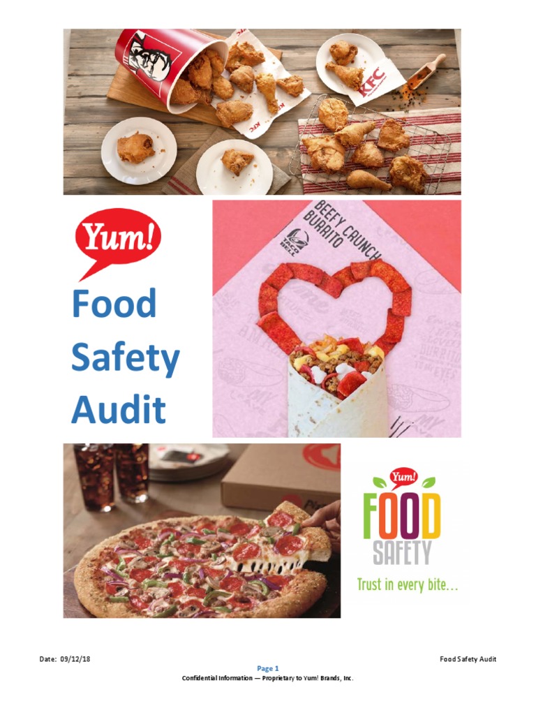 Food Safety Audit Confidential Information Proprietary To Yum
