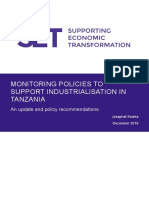 Monitoring Policies To Support Industrialisation in Tanzania