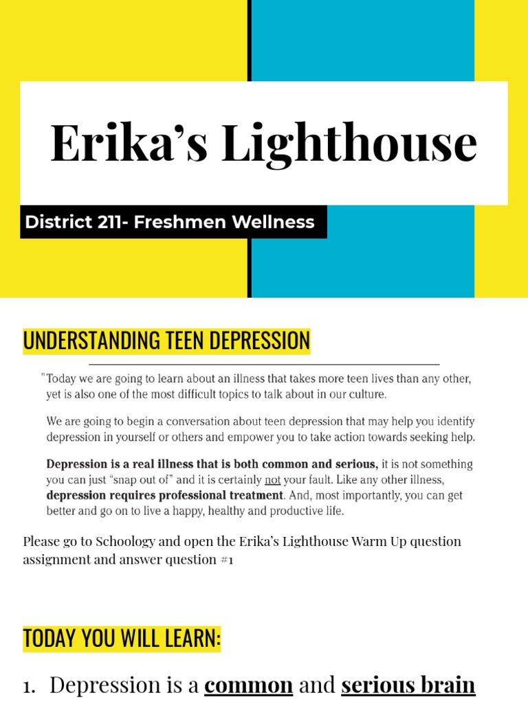 Erika's Lighthouse District 211Freshmen Wellness PDF Depression