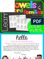 3 - Vowels & Word Families (Word Family Picture Match)