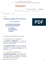 Analyse Logique de La Phrase - Les Propositions PDF