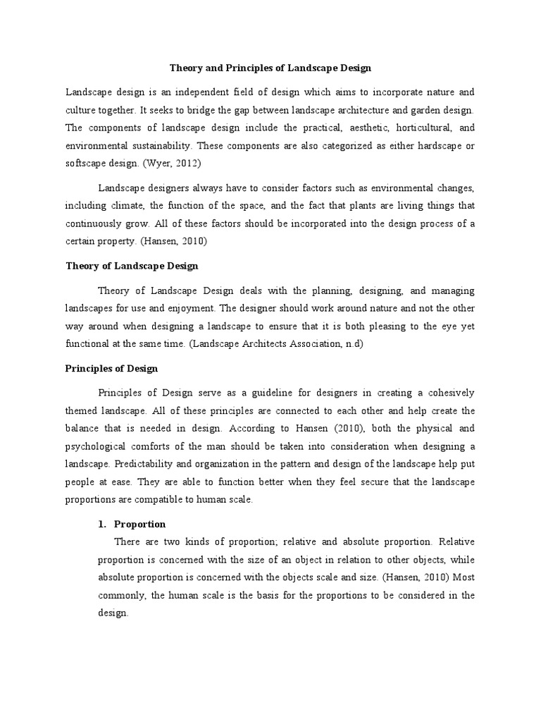 Principles of Landscape Design Explained | PDF | Perception | Landscape