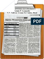 Philippine Economy: V.V. Soliven Avenue II, Cainta, Rizal Armia P. Leonardo