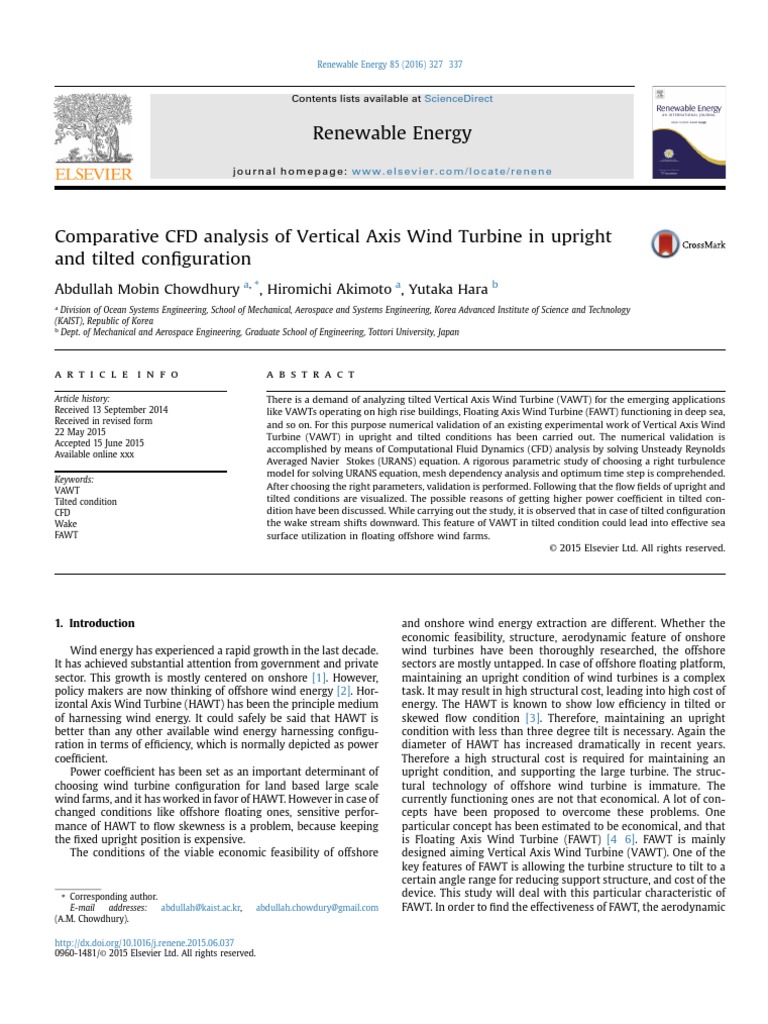Comparative CFD Analysis of Vertical Axis Wind Turbine in Uprightand ...