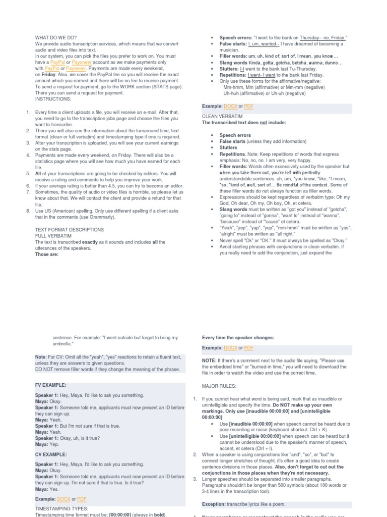 GoTranscript Guidelines | PDF | Comma | Quotation Mark
