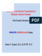 Classification and General Characteristics of Medically Important Parasites