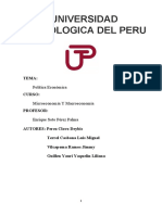 Política económica en la UTP: objetivos, instrumentos y tipos