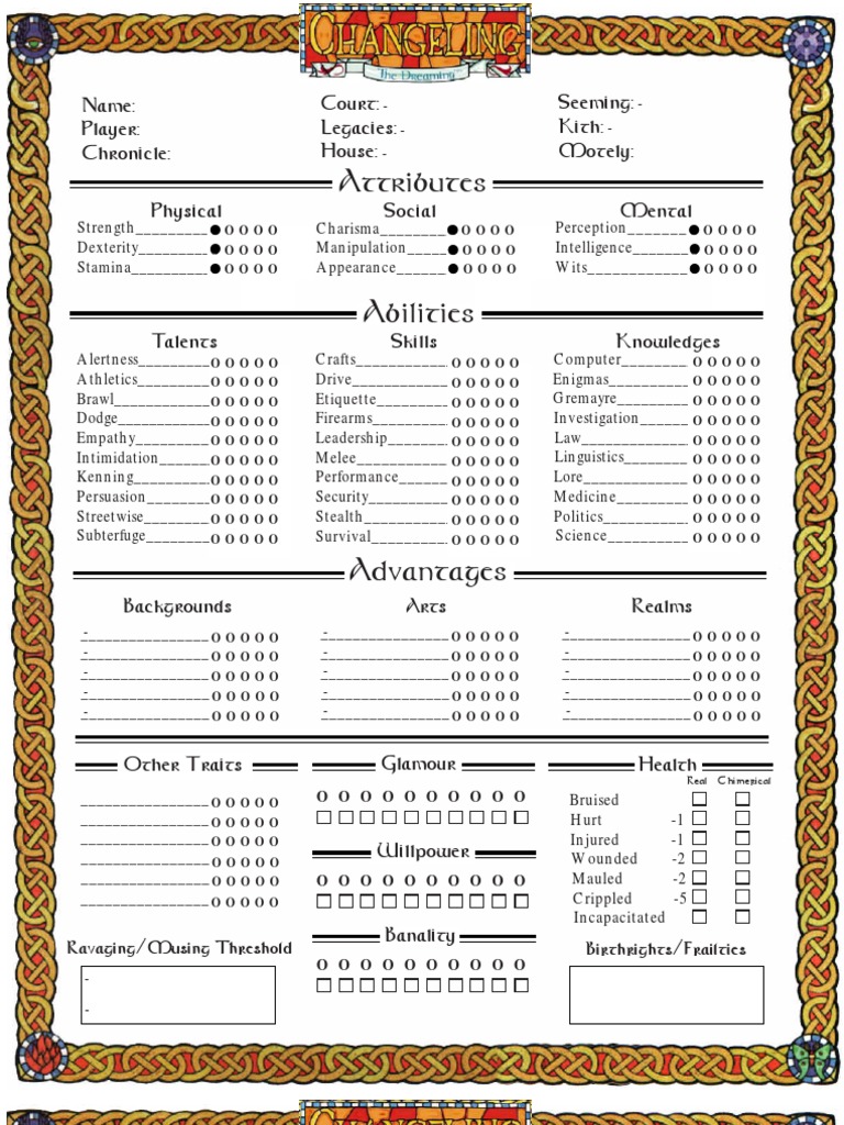 Attributes: Birthrights/Frailties Ravaging/Musing Threshold | PDF ...