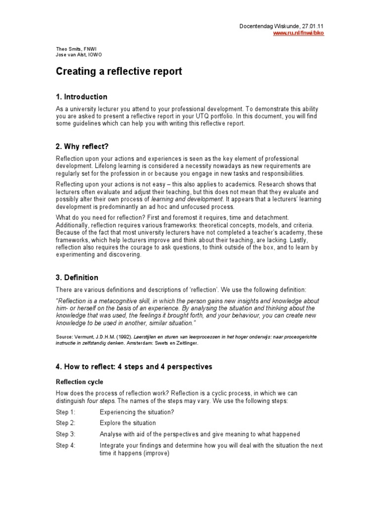 Reflective Teaching for Lecturers | PDF | Philosophy Of Education ...