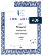 Intrapersonal Communication Skills - Certificate of Achievement