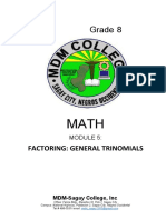 Grade 8: Factoring: General Trinomials
