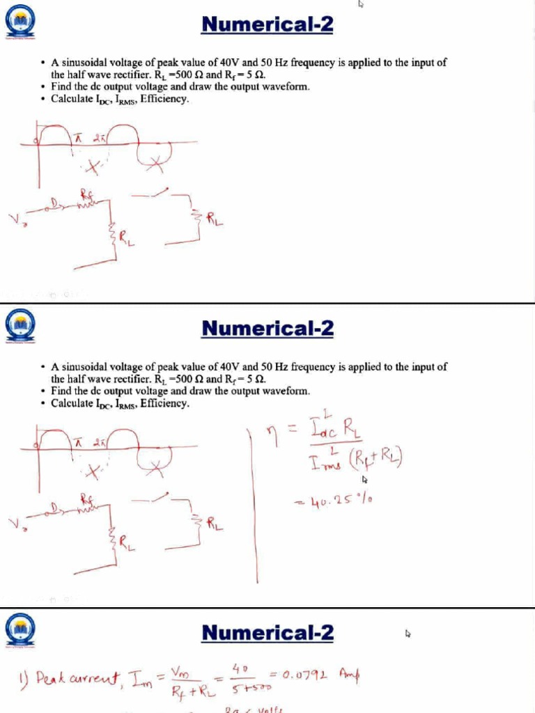 Numerical-2: - 500 2 Find The DC Voltage | PDF | Teaching Methods ...
