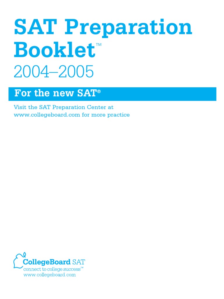 Official SAT 2004-2005 Practice Test PDF | PDF | Sat | Integer