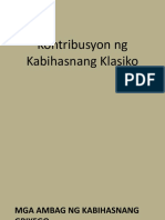 Kontribusyon NG Kabihasnang Klasiko