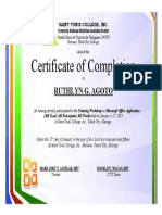 Certificate of Completion: Ruthlyn G. Agoto