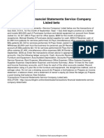 Transactions Financial Statements Service Company Listed Belo PDF