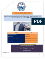 BUS-601 SEC-01 GROUP-UK Digital Transformation and Artificial Intelligence After The Post-Pandemic Era: A Discussion-Based On The Role of HRM Manager