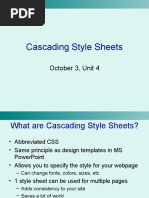 Cascading Style Sheets: October 3, Unit 4