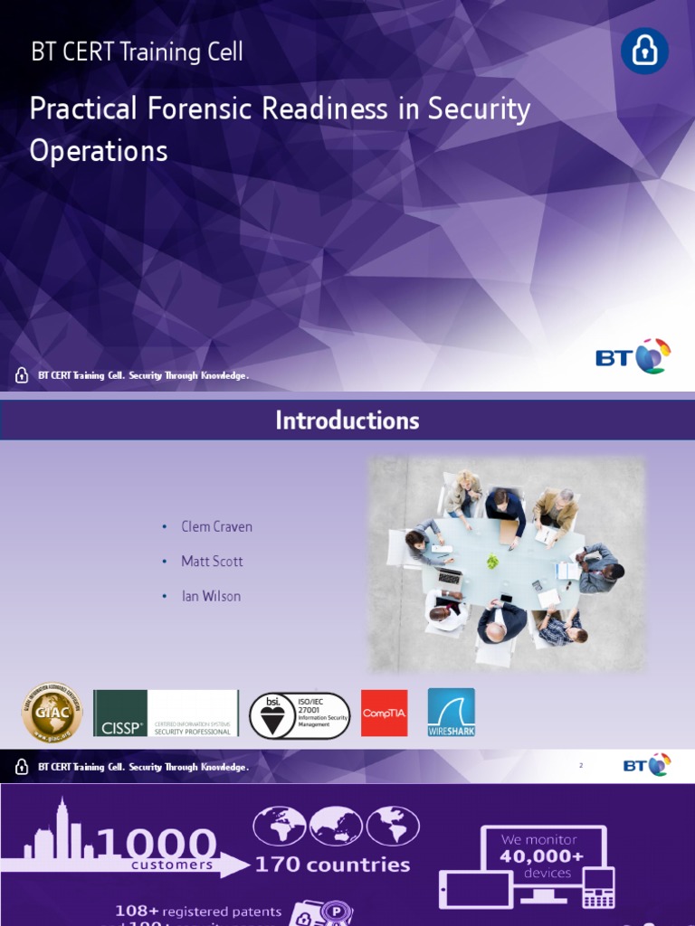 BT CERT Training Cell: Practical Forensic Readiness in Security ...