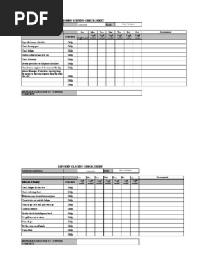 Kitchen Cleaning Schedule