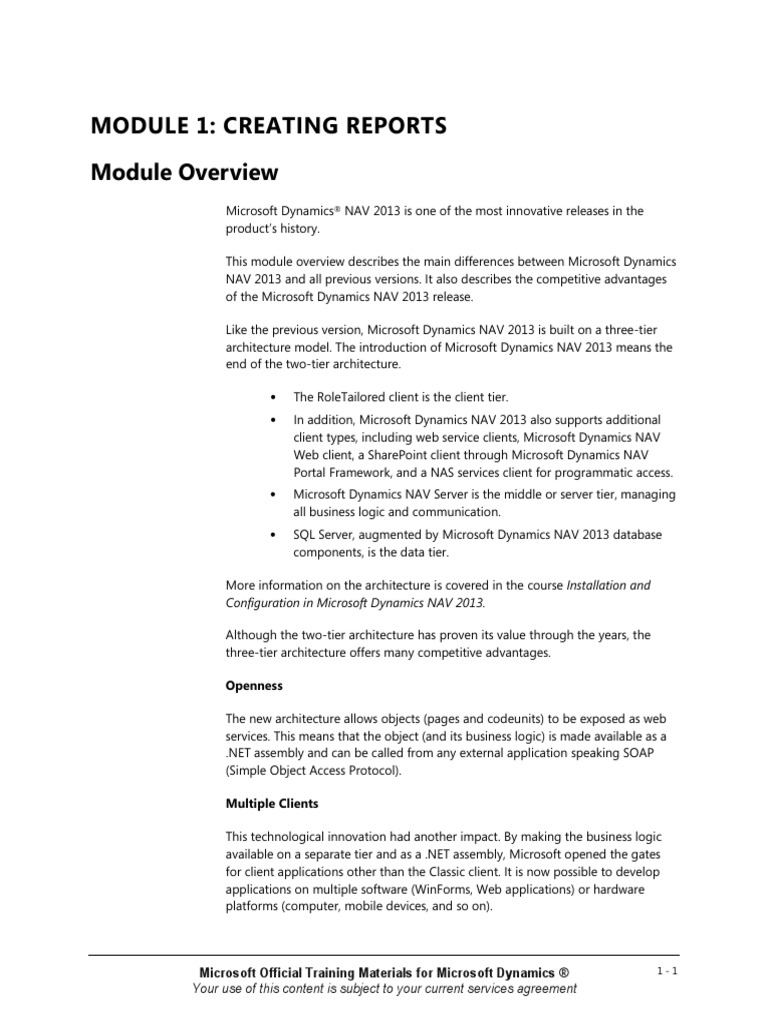 NAV2013 01 Reporting PDF | PDF | Microsoft Dynamics Nav | Page Layout