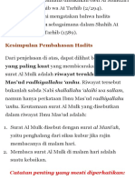 Kesimpulan Pembahasan Hadits: Yang Paling Kuat Yang Membicarakan Keutamaan