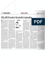 Needs To 'Decentralize' Regionalism: Why Asean