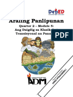 Araling Panlipunan: Ang Daigdig Sa Klasikal at Transisyonal Na Panahon
