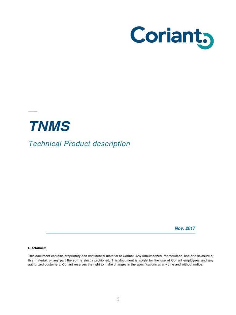 Coriant TNMS Technical Overview | PDF | Virtualization | Computer Network
