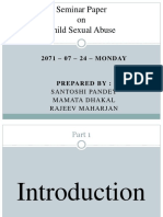 Seminar Paper On Child Sexual Abuse: 2 0 7 1 - 0 7 - 2 4 - MONDAY