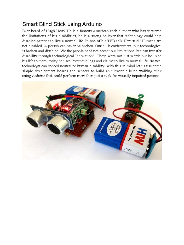 Smart Blind Stick Using Arduino | PDF