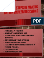 8 STEPS IN MAKING BETTER CAREER DECISIONS
