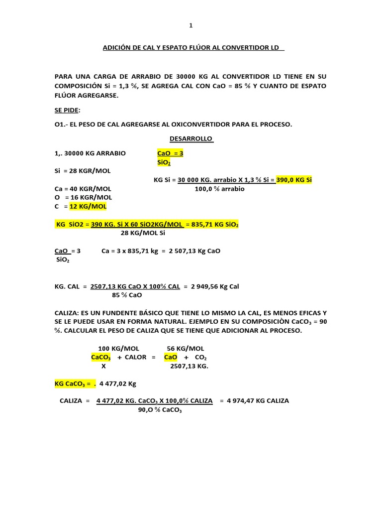 Adición de Cal Al Convertidor LD | PDF | Elementos químicos | Procesos ...