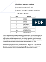 AQA A-Level Exam Questions Database: Jan 2006 - Jan 2011